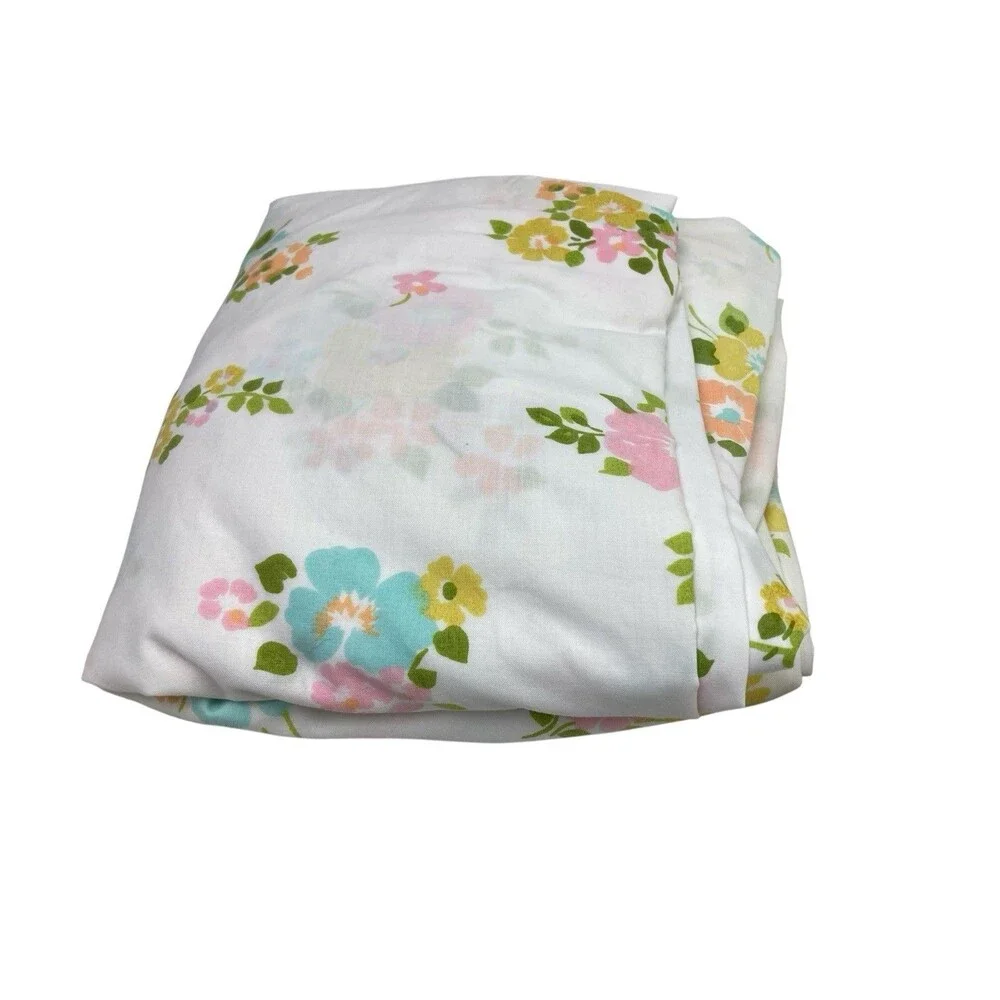 Vintage JCPenney Fashion Manor Sheet Set Floral Double Size Cottage Core 60s 70s